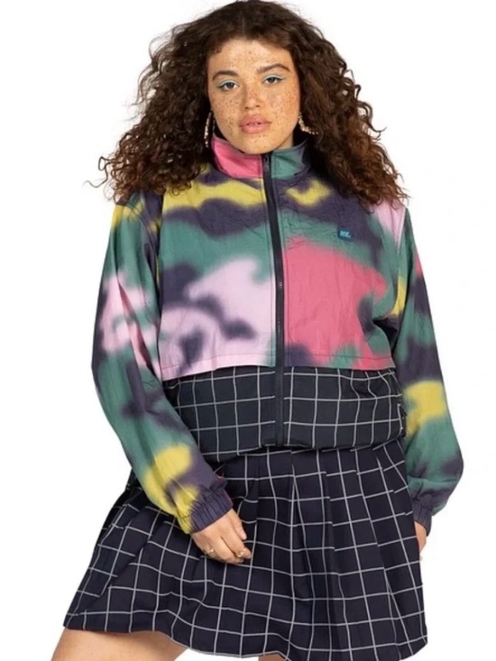 Melody Ehsani Jackets & Blazers - Melody Ehsani Cropped Tie-Dye Zip Jacket - Pink, Green, Yellow, Purple, Black